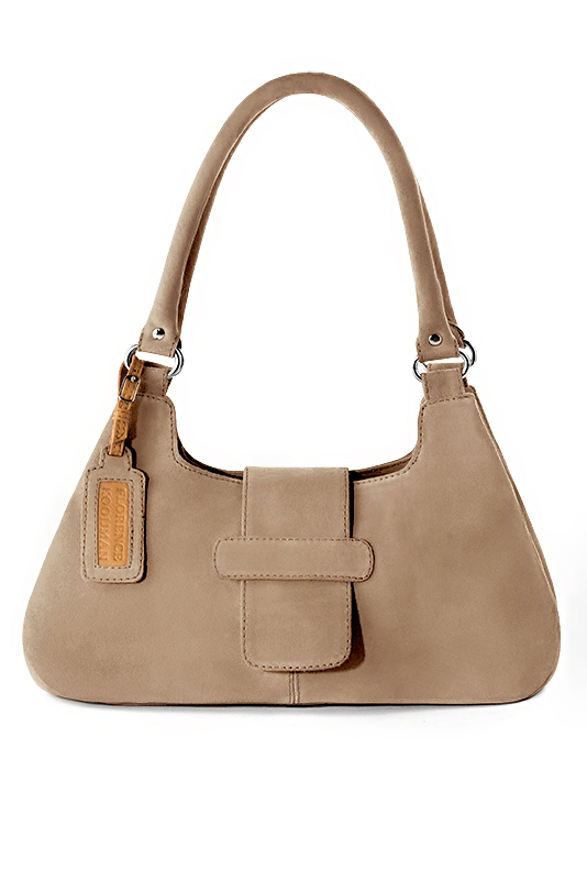 Dress handbag in tan beige leather - Top view